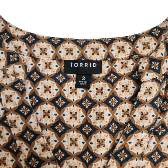 Torrid Womens Harper Linen Pullover Tank Plus Size 3X Mindy Motifs Split Neck - Picture 7 of 11